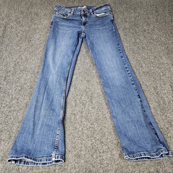 Wrangler Boot Cut Blue Jeans Size 11 x 32 Denim Light Wash Western Casual - Picture 1 of 9